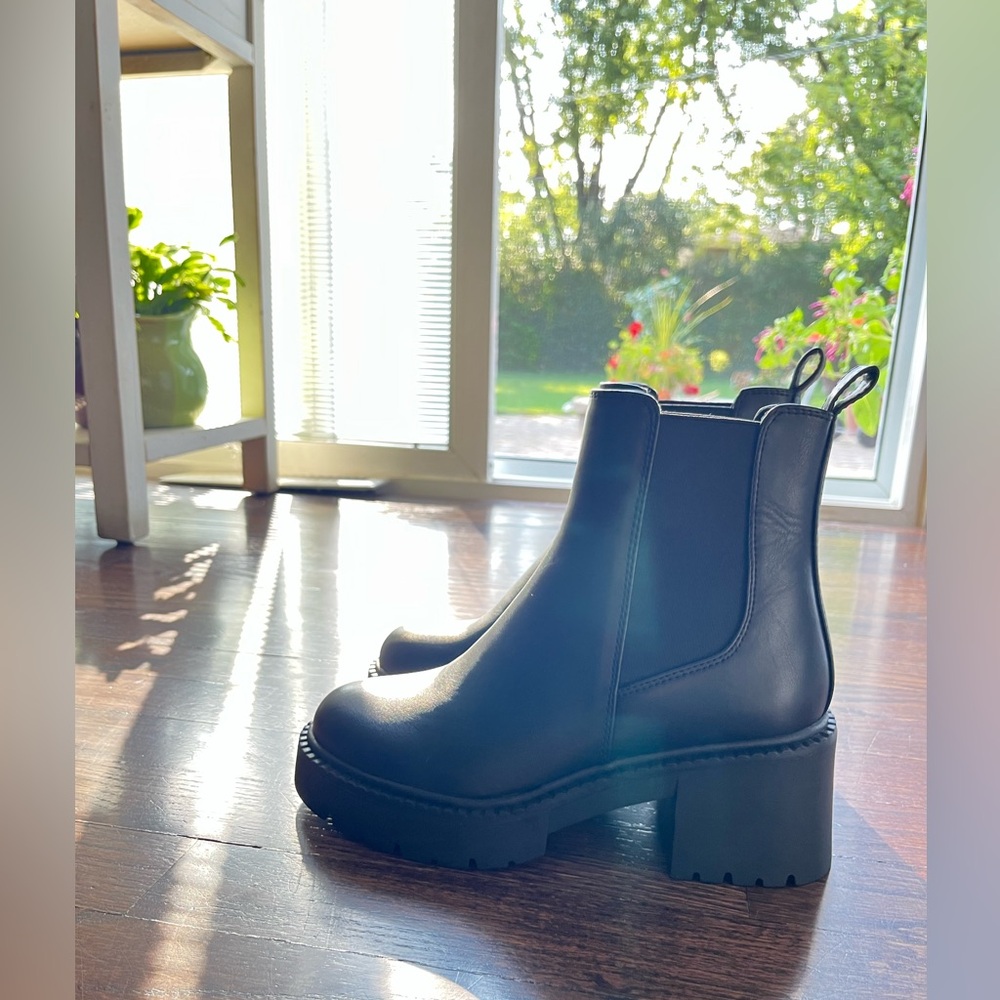 Madden Girl Black Chunky Ankle Boots